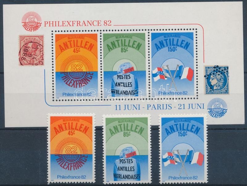 International stamp exhibition , PHILEXFRANCE set + block, Nemzetközi bélyegkiállítás PHILEXFRANCE, Párizs sor  + blokk