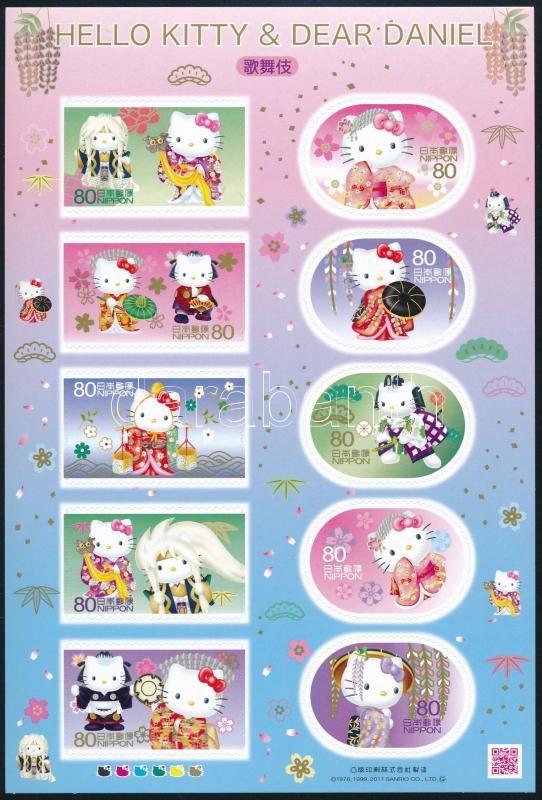 Hello Kitty öntapadós kisív, Hello Kitty self-adhesive mini sheet