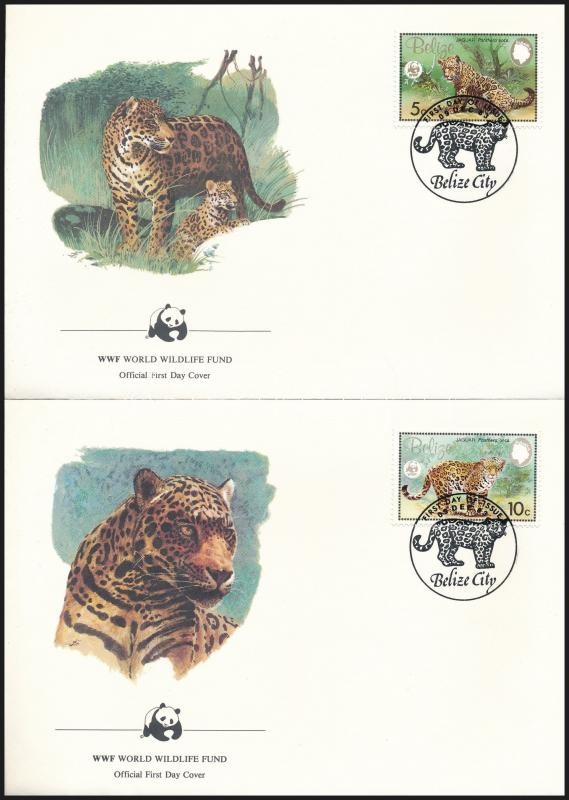 WWF: Jaguar set on 4 FDC, WWF: Jaguár sor 4 db FDC-n