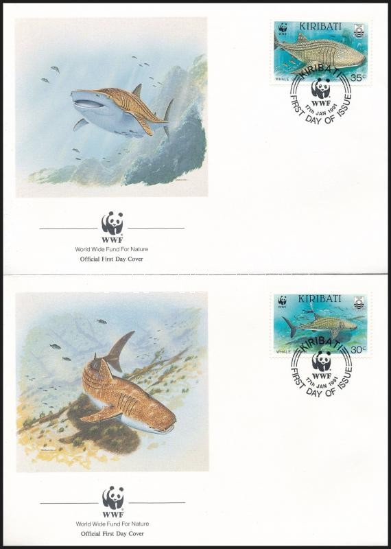 WWF Sea animals set on 4 FDC, WWF: Tengeri állatok sor 4 db FDC-n