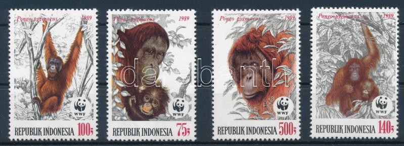 WWF: Orangutan set + 4 FDC, WWF: Orángután sor + 4 db FDC
