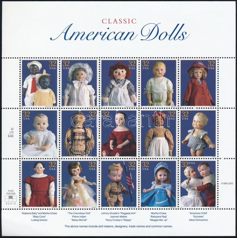 Dolls mini sheet, Játékbabák kisív