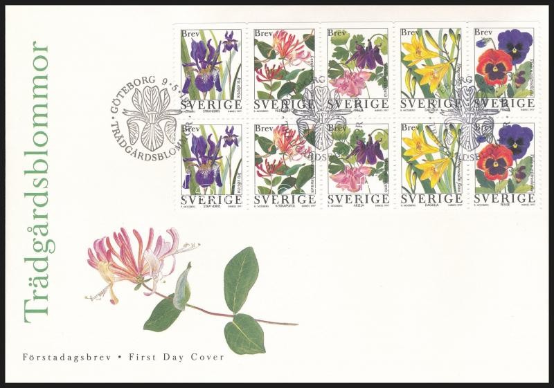 Garden flowers stamp-booklet sheet, Kerti virágok bélyegfüzetlap
