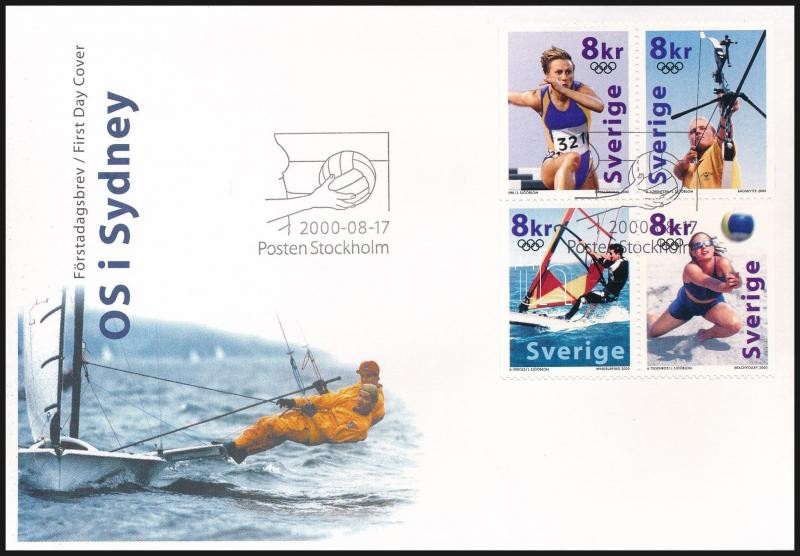 Olympics block of 4 FDC, Olimpia négyestömb FDC-n