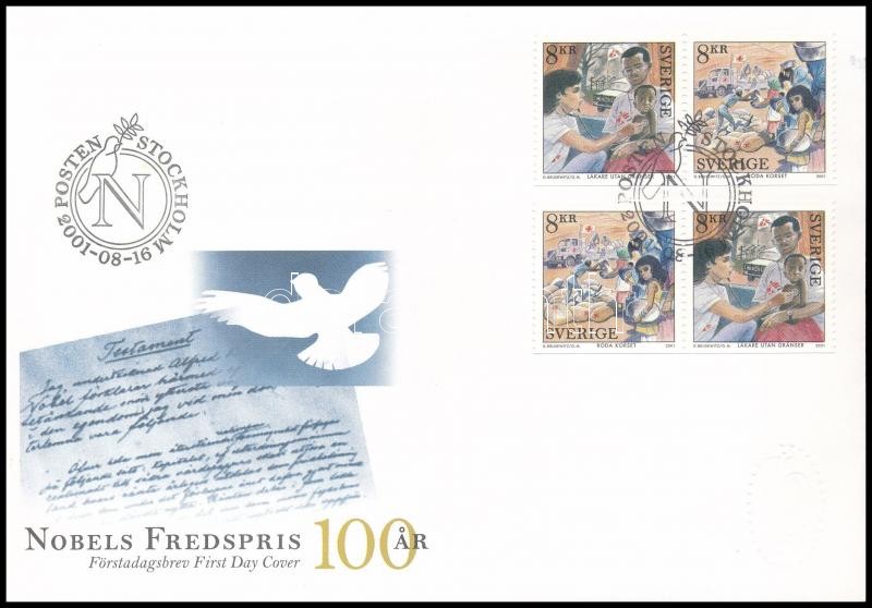 Nobel Peace Prize set FDC, 100 éves a Nobel-békedíj sor FDC-n