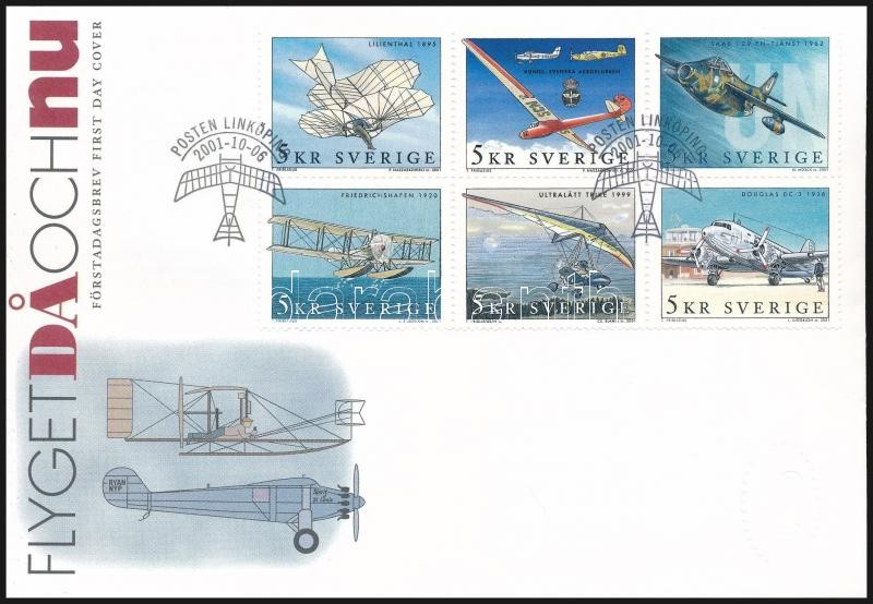 Airplanes block of 6 FDC, Repülők 6-os tömb FDC-n