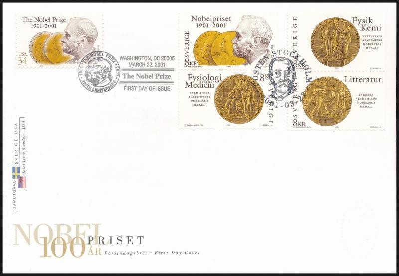 Nobel Prize set FDC, Nobel-díj sor FDC-n