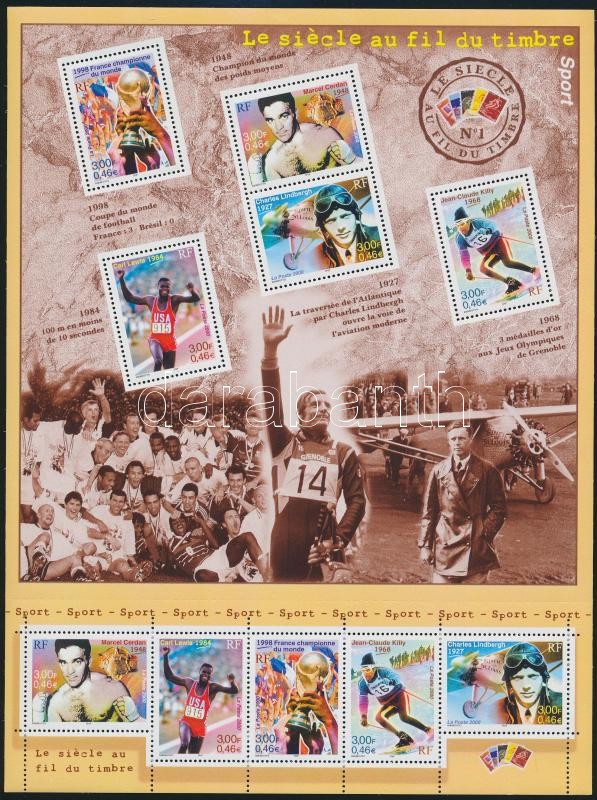 A XX. század sporteseményei kisív, Sports events of the XX. century mini sheet