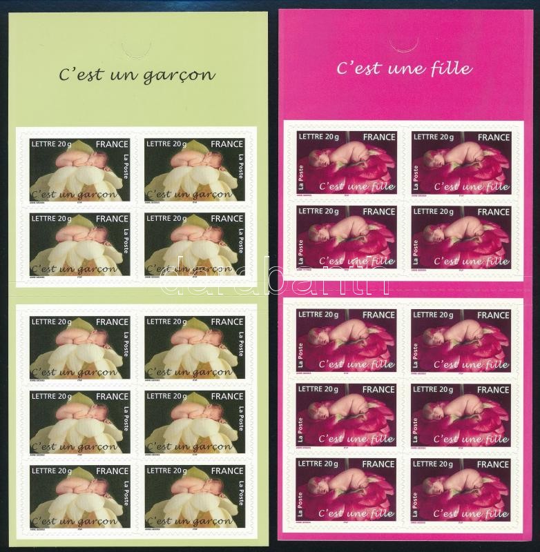 Greeting stamps 2  stamp-booklet, Üdvözlő bélyegek; Megszülettem 2 bélyegfüzet