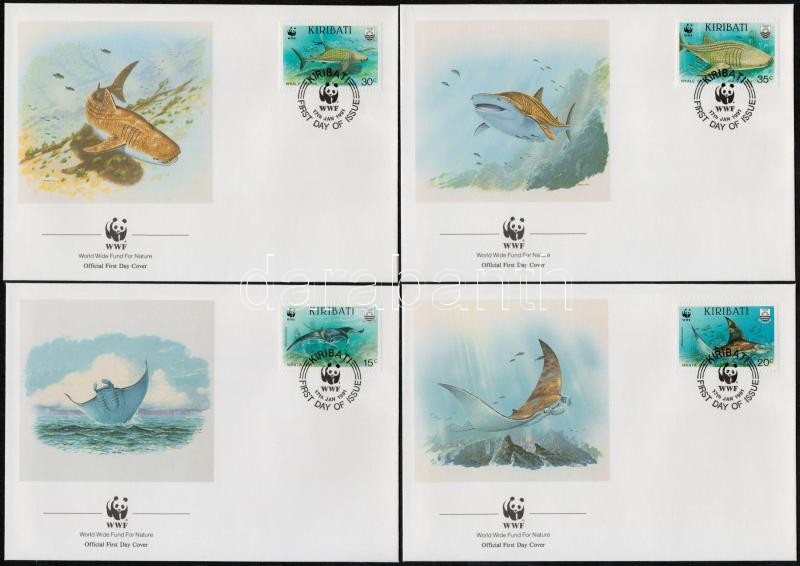 WWF: Tengeri állatok sor 4 db FDC-n, WWF: Sea creatures set on 4 FDCs