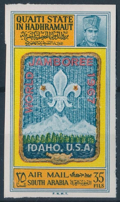Cserkész világtalálkozó vágott bélyeg, World Jamboree imperforated stamp