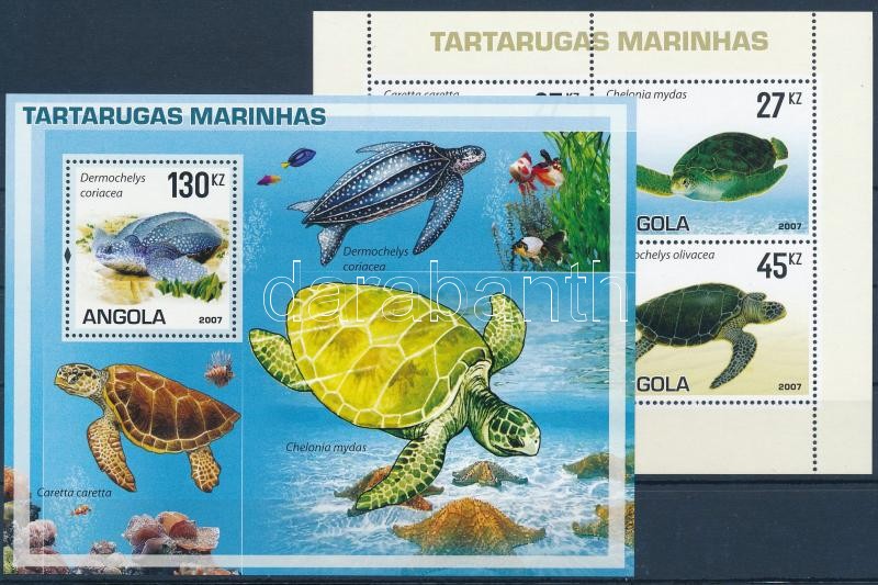 Teknősök kisív + blokk, Turtles mini sheet + block