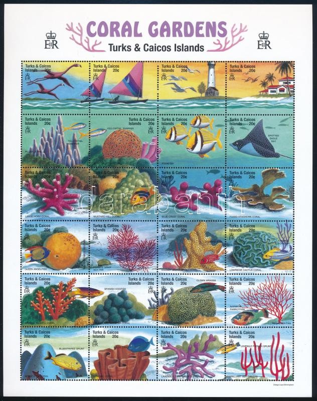 Korallzátony állatai kisív, Coral Gardens' animals minisheet