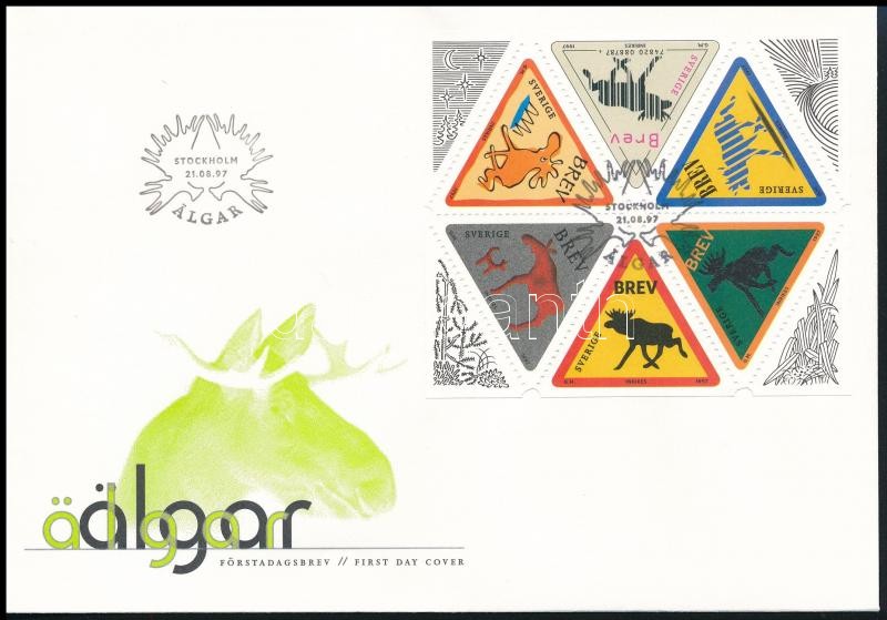 Üdvözlőbélyeg bélyegfüzetlap FDC-n, Greetings stamps stamp-booklet sheet FDC