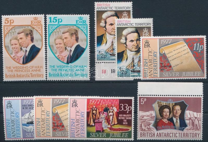 1972-1977 9 stamps, 1972-1977 9 db bélyeg, közte sorok stecklapon