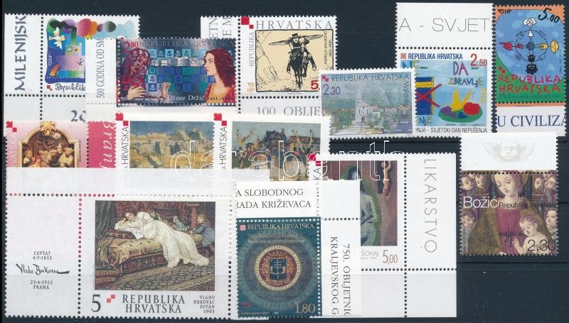 2001-2002 13 stamps, 2001-2002 13 klf bélyeg, közte  ívszéli és ívsarki értékek