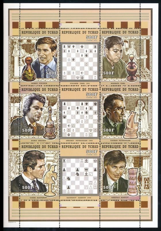 Sakkjátékosok kisív, Chess players mini sheet