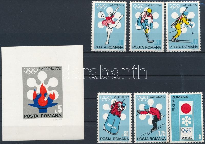 Winter Olympics, Sapporo set + block, Téli Olimpia, Sapporo sor + blokk