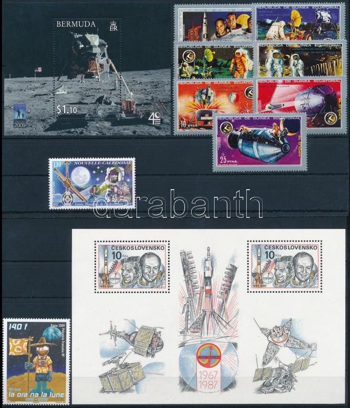 1972-2009 Űrkutatás motívum 1 sor + 2 blokk + 2 db önálló érték, 1972-2009 Space Research set + 2 blocks + 2 stamps