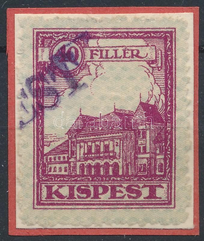 1927 Kispest forgalmi adójegy 3 sz. bélyeg 13:13 1/2 fogazással (6.000)