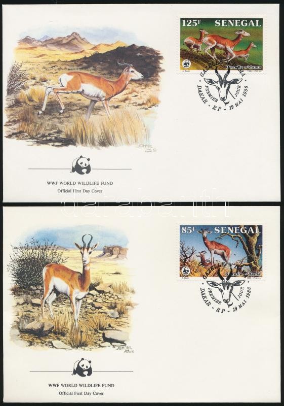 WWF Dama gazelle set 4 FDC, WWF: Dámgazella sor 4 db FDC-n