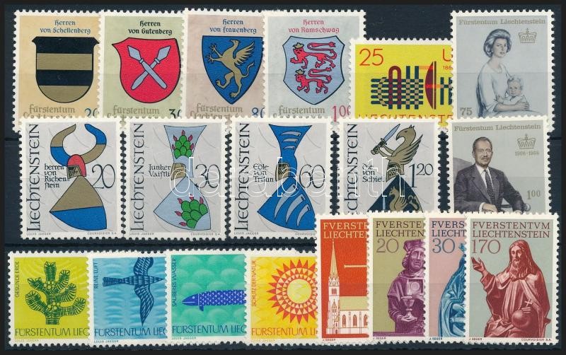 1965-1966 19 stamps, 1965-1966 19 db klf bélyeg, közte teljes sorok