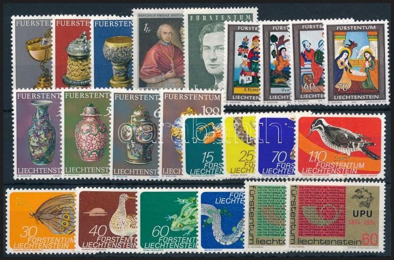 1973-1974 23 stamps, 1973-1974 23 db klf bélyeg, közte teljes sorok