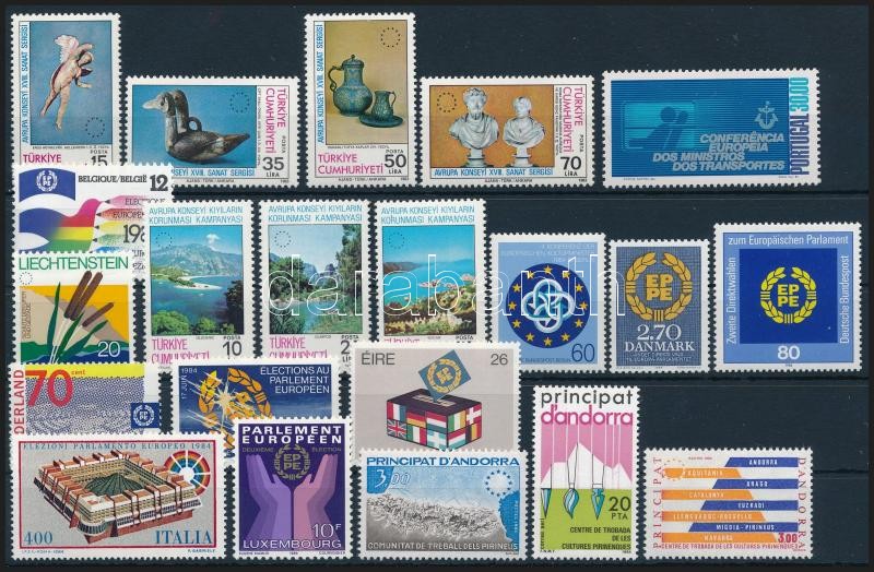 1982-1984 Europa CEPT 2 sets + 13 stamps, 1982-1984 Europa CEPT motívum 2 db sor + 13 klf önálló érték