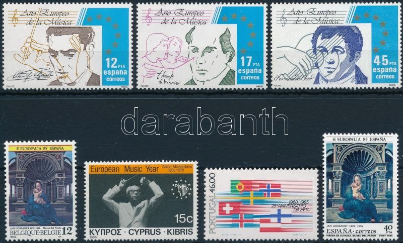 1982-1985 Europa  6 sets + 10 stamps, 1982-1985 Europa  motívum  6 db sor + 10 klf önálló érték