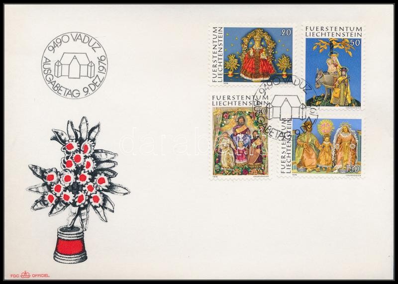 Karácsony ívszéli sor + FDC, Christmas margin set + FDC