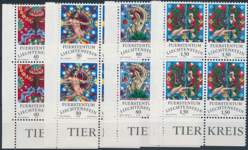 Zodiac (III) set corner blocks of 4, Csillagjegyek (III) sor ívsarki 4-es tömbökben