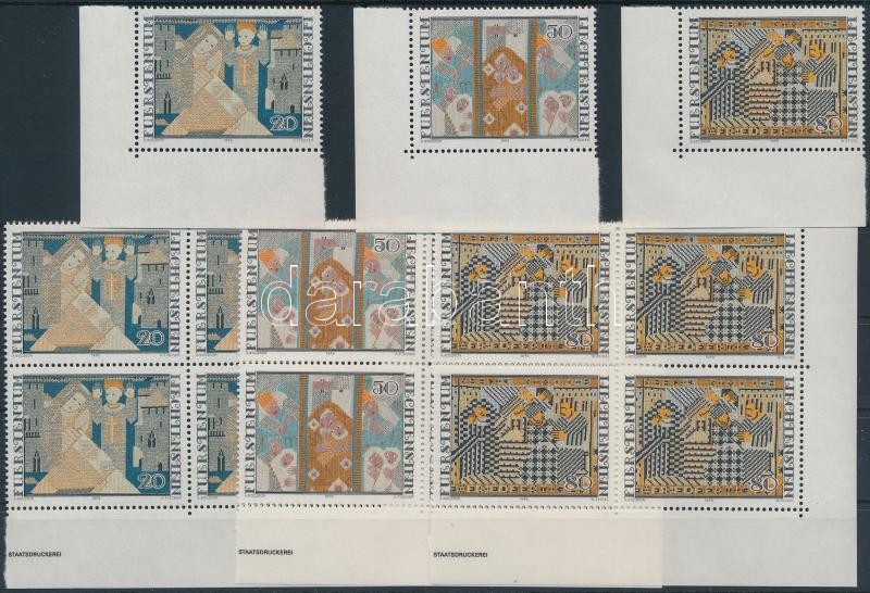 Christmas margin set + set in corner blocks of 4 + FDC, Karácsony ívsarki sor + sor ívsarki 4es tömbökben + FDC