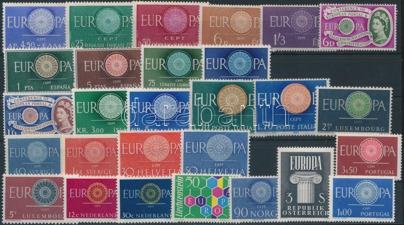 Europa CEPT 12 sets + 3 stamps, Europa CEPT motívum 12 klf sor + 3 önálló érték