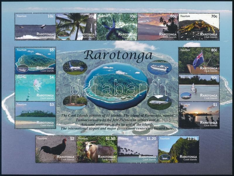 Rarotonga landscapes minisheet, Rarotonga látképek kisív