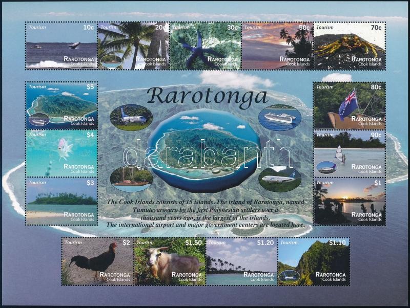Rarotonga látképek kisív, Rarotonga landscapes minisheet