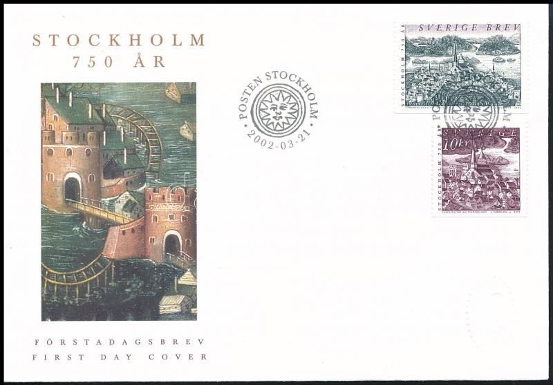 Anniversary of Founding Stockholm set FDC, Stockholm alapításának évfordulója sor FDC-n