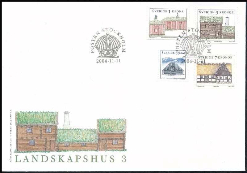 Vidéki házak sor FDC-n, Country houses set FDC