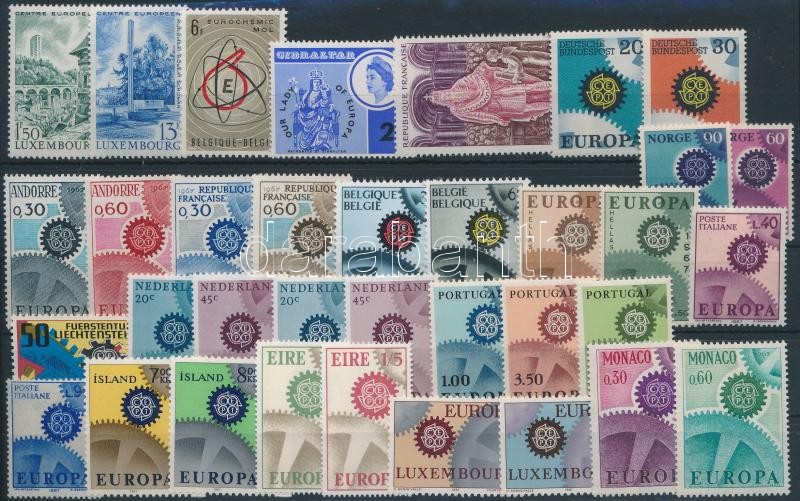 Europa CEPT 1966-1967 15 sets + 4 stamps, Europa CEPT motívum 1966-1967 15 klf sor + 4 klf önálló érték