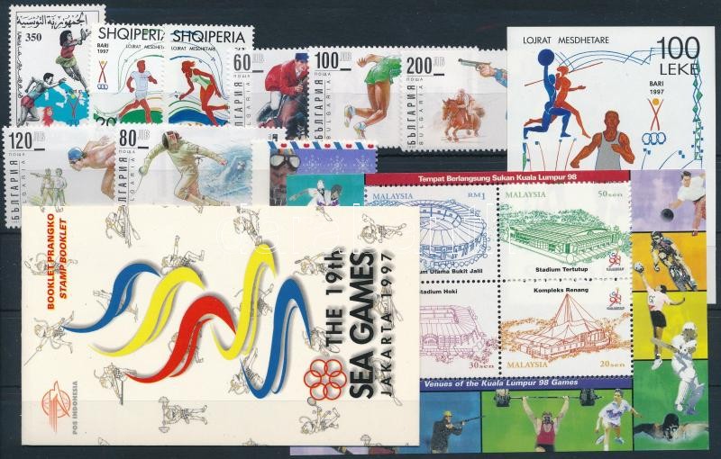 Sport 1 stamp-booklet + 2 sets + 2 blocks + 2 stamps, Sport motívum 1 bélyegüzet + 2 klf sor + 2 klf blokk +2 klf önálló érték