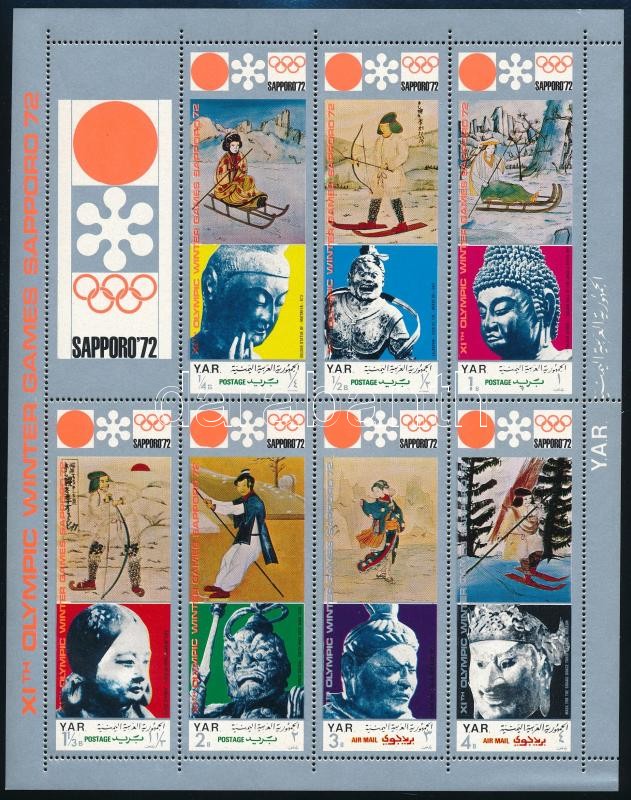 Téli olimpiai játékok, Sapporo (V.) kisív + blokk, Winter Olympics, Sapporo (V.) minisheet + block
