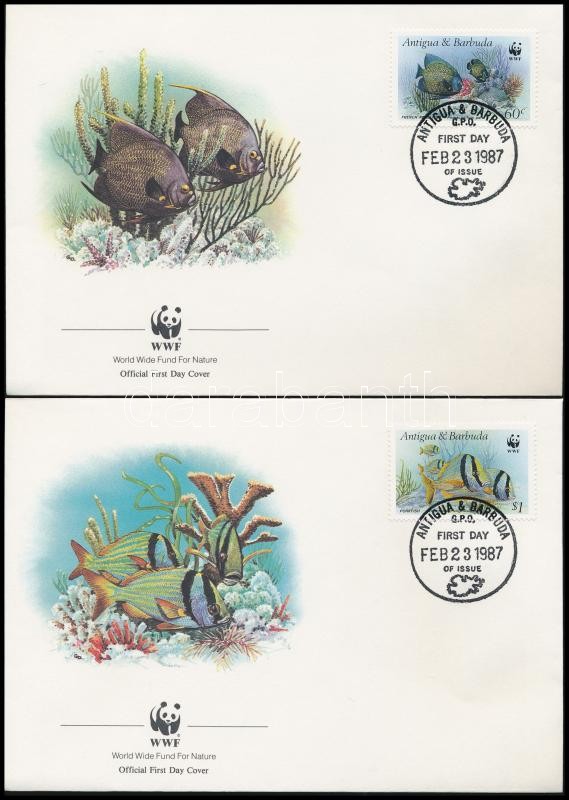 WWF: Halak sor 4 db FDC-n, WWFFishes set 4 FDC