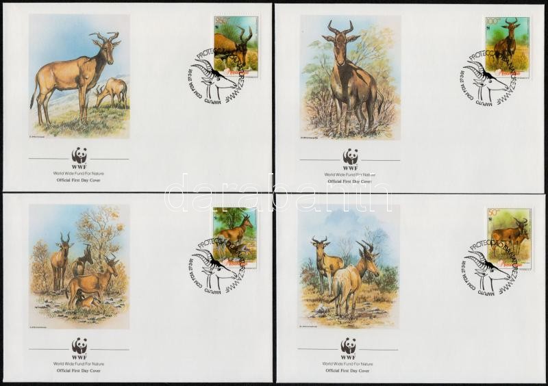 WWF Antelope set on 4 FDC-s, WWF: Antilopok sor  4 db FDC-n