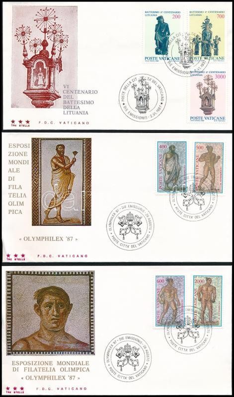 Művészet 2 klf sor 3 db FDC-n, Art 3 sets 3 FDC