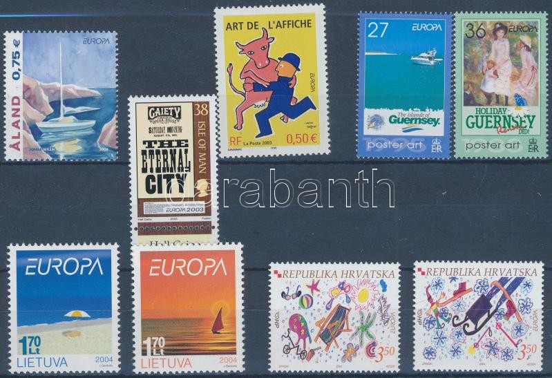 Europa CEPT 2003-2004 3 sets + 3stamps, Europa CEPT 2003-2004 3 klf sor + 3 klf önálló érték