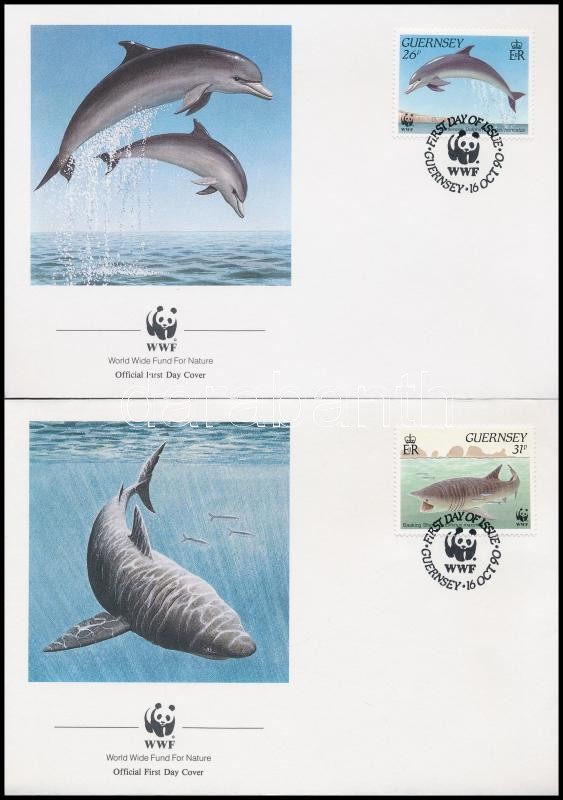 WWF: Tengeri állatok sor + FDC-n, WWF Sea animals set + FDC