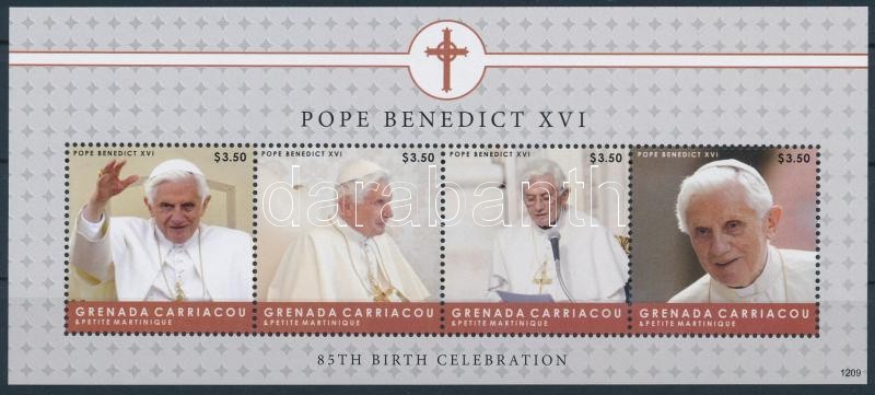 XVI Benedek pápa 85. születésnapja kisív, Pope Benedict XVI mini sheet