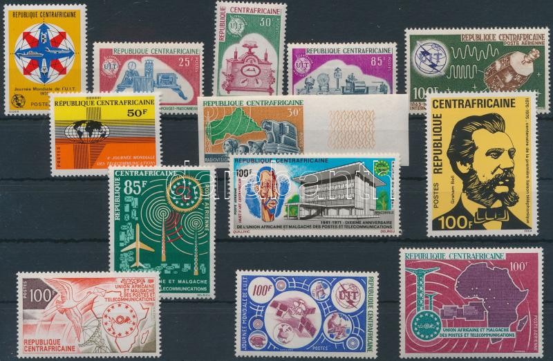 1963-1976 Telecommunications 13 diff perforated, imperforated stamps, 1963-1976 Telekommunikáció 13 klf fogazott, vágott bélyeg