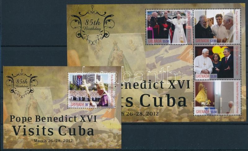 XVI. Benedek pápa kubai látogatása kisív + blokk, Pope Benedict XVI visit to Cuba minisheet + block