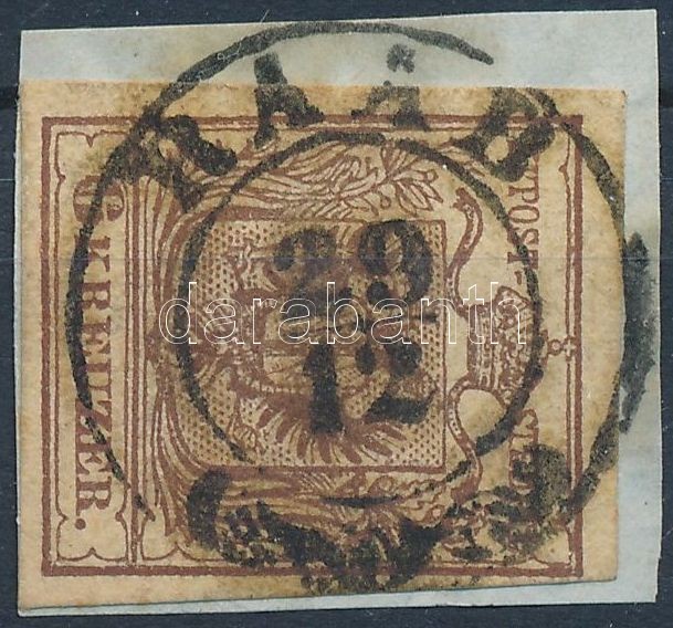 6kr HP III. reddish brown "RAAB" Certificate: Babor, 6kr HP III. vörösesbarna "RAAB" Certificate: Babor