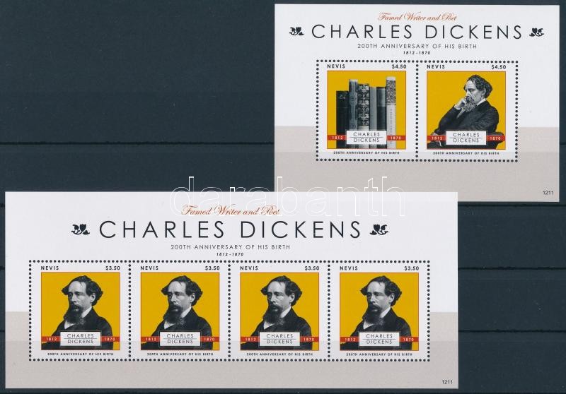 200 éve született Charles Dickens kisív + blokk, 200th anniversary of Charles Dickens's birth mini sheet + block